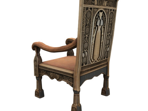 Wooden Throne Model 3D