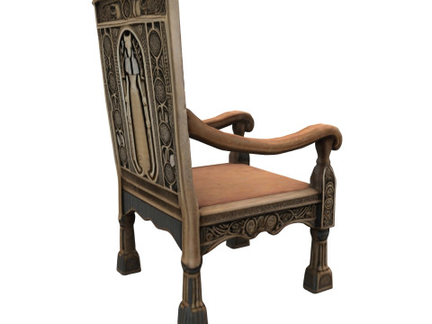 Wooden Throne Model 3D