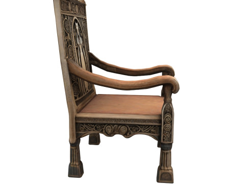 Wooden Throne Model 3D