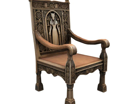 Wooden Throne 3D Model