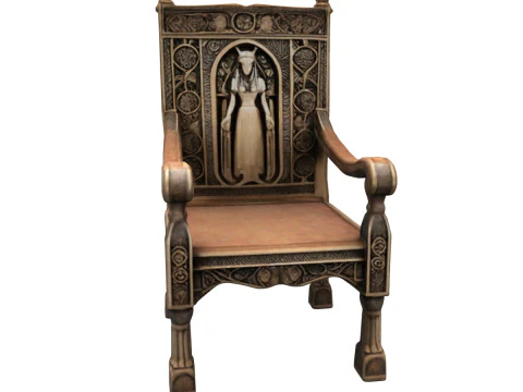Wooden Throne 3D Model