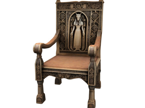 Wooden Throne Model 3D