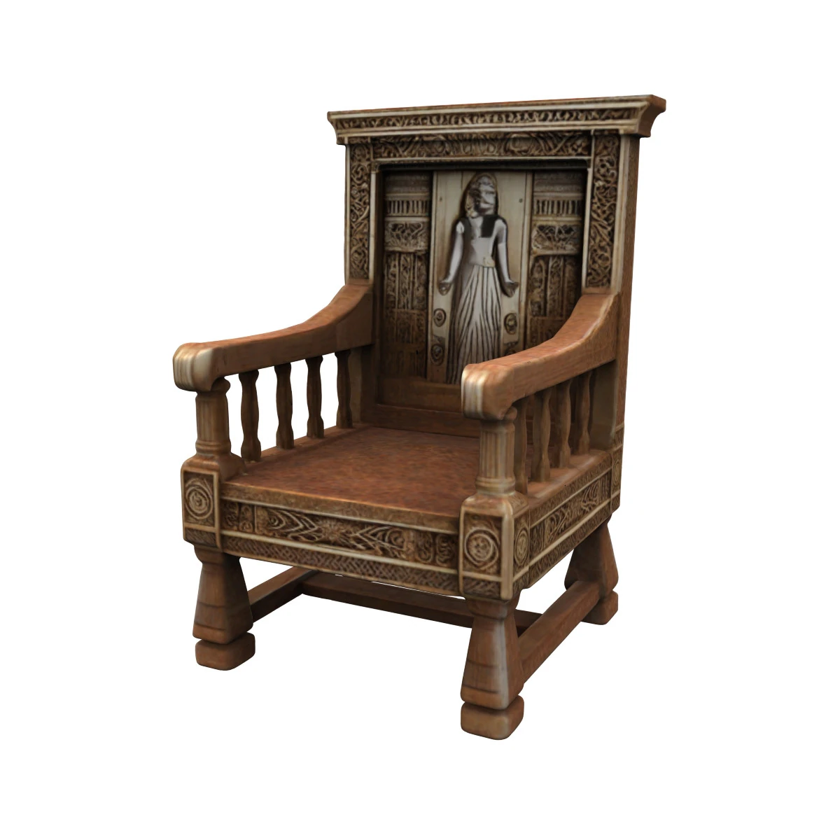 Holzthron 3D Modell .c4d .max .obj .3ds .fbx .stl .blend 