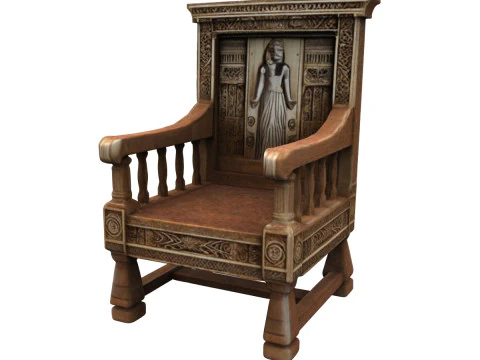 Trono di legno Modello 3D