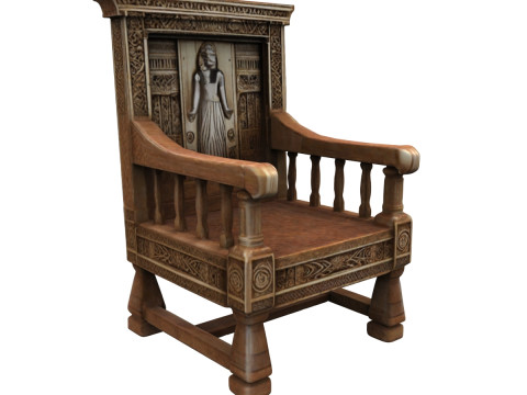 Wooden Throne 3D 모델
