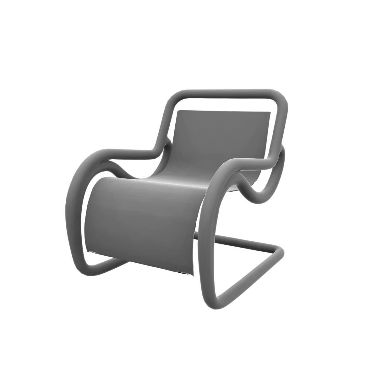 Modern curved chair 3D Model .c4d .max .obj .3ds .fbx .stl .blend