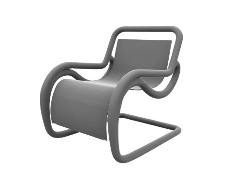 Modern curved chair 3D Model