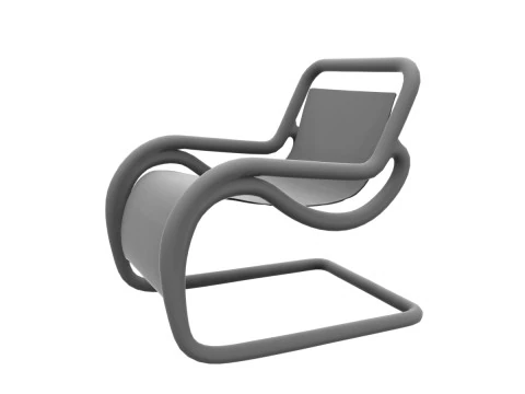 Modern curved chair 3D Model