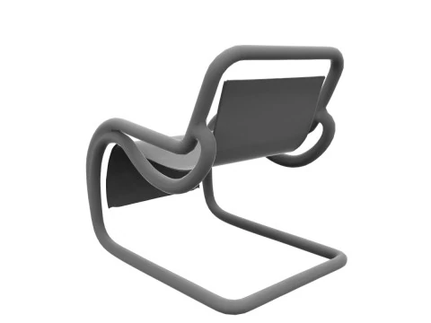 Modern curved chair 3D Model