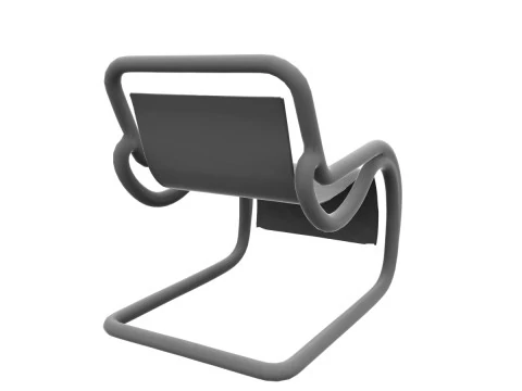 Modern curved chair 3D Model