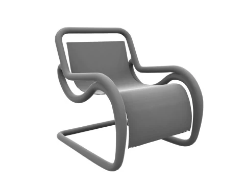 Modern curved chair 3D Model