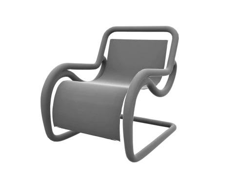 Modern curved chair 3D Model