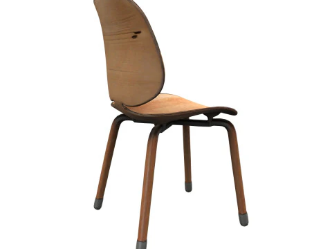 Modern wood chair 3D Model