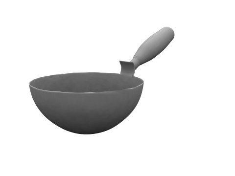 Mini Wok with Wooden 3D 模型