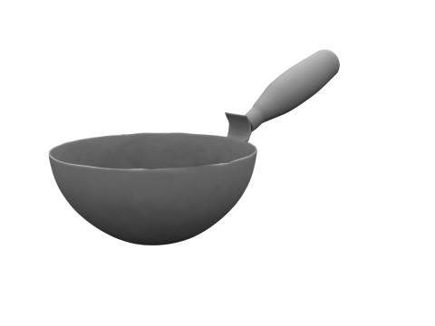 Mini Wok with Wooden 3D 模型