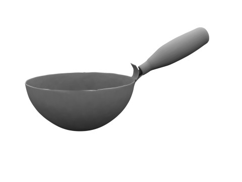 Mini Wok with Wooden 3D 模型