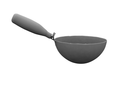 Mini Wok with Wooden 3D 模型