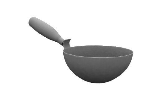 Mini Wok with Wooden 3D 模型