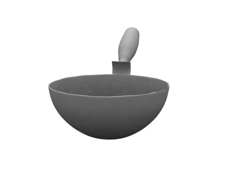 Mini Wok with Wooden 3D 模型