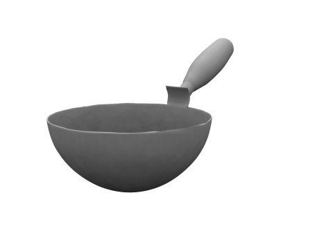 Mini Wok with Wooden 3D 模型