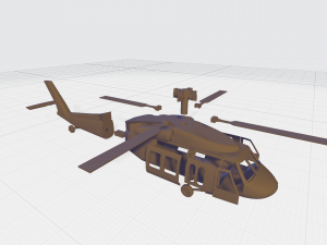 Helicopter black hawk miniature Modello di stampa 3D