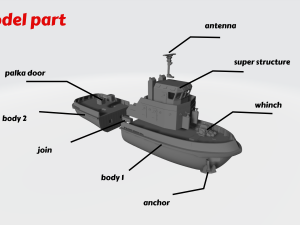 Tugboat miniature Modelo de impresión 3D