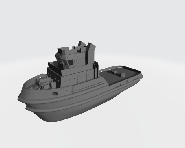 Tugboat miniature for RC 3D Print Model .c4d .max .obj .3ds .fbx .stl .blend 