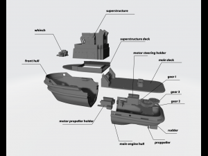 Tugboat miniature for RC 3D Print Model