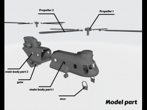 Helicopter military cargo 3D Print Model