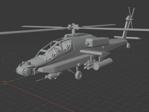 Helicopter military ah-64 apache 3D Print Model