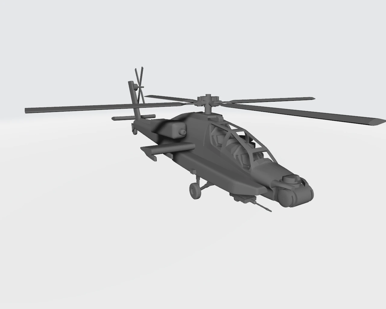 Helicopter military ah-64 apache 3D Print Model .c4d .max .obj .3ds .fbx .stl .blend