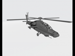 Helicopter military ah-64 apache 3D Print Model