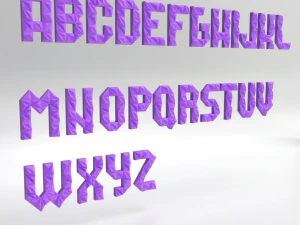 Alfabe paketi d&uuml;ş&uuml;k poli 3D Baskı Modeli