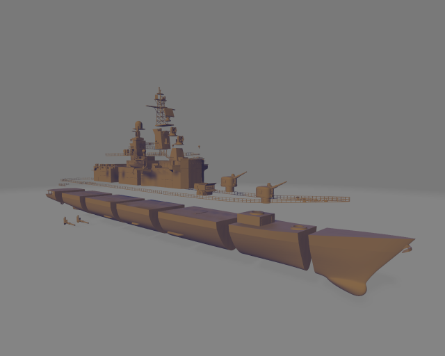 Japan battleship JS kurama 3D प्रिंट मॉडल .c4d .max .obj .3ds .fbx .stl .blend 