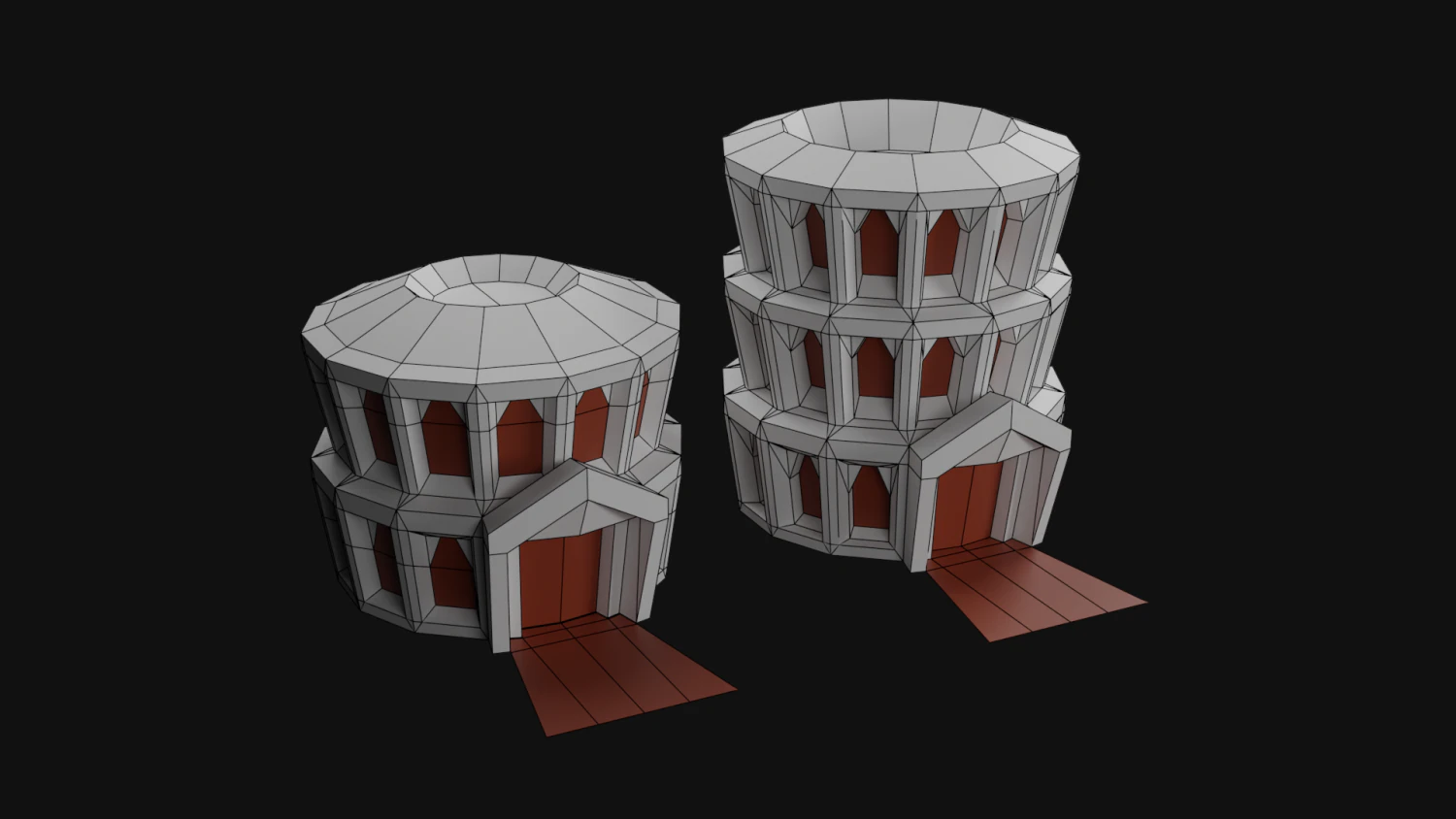 Castle lowpoly papercraft 3D Model .c4d .max .obj .3ds .fbx .stl .blend 