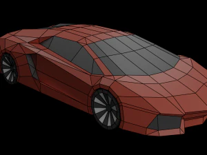 Supercar 1 Lowpoly kağıt işi 3D Model