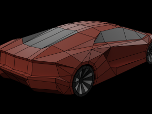 Supercar 1 Lowpoly papercraft 3D Model