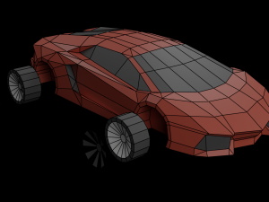 Supercar 1 Lowpoly papercraft 3D Model