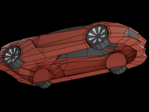 Supercar 1 Lowpoly papercraft 3D Model