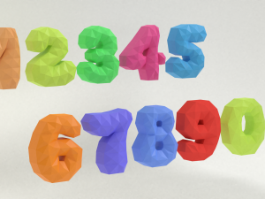 Alphabet Number kids Lowpoly 3D Model