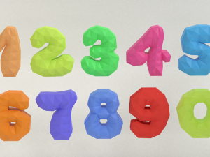 Alphabet Number kids Lowpoly 3D मॉडल