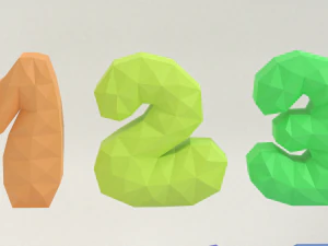 Alphabet Number kids Lowpoly 3D Model