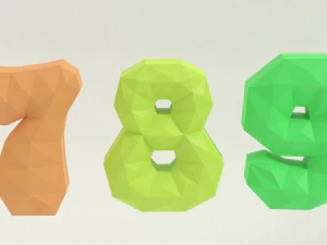 Alphabet Number kids Lowpoly 3D Model