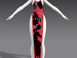 チャイナドレス 3Dモデル