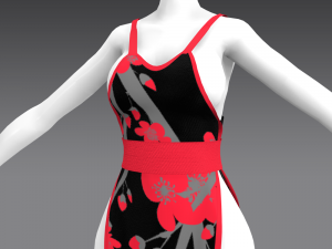 China Dress 3D-Modell