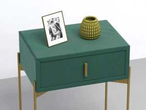 Green Bedroom Bedside Table 3D Model