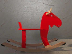 EKORRE Rocking moose red-rubberwood 3D Model
