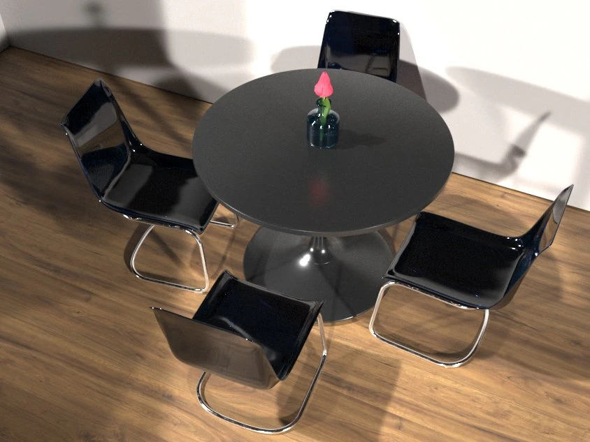 Ikea DOCKSTA TOBIAS Mesa e 4 cadeiras Modelo 3D .c4d .max .obj .3ds .fbx .stl .blend 