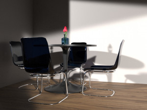 Ikea DOCKSTA TOBIAS Table and 4 chairs 3D मॉडल