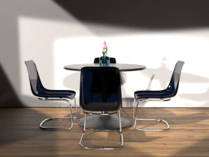 Ikea DOCKSTA TOBIAS Mesa e 4 cadeiras Modelo 3D
